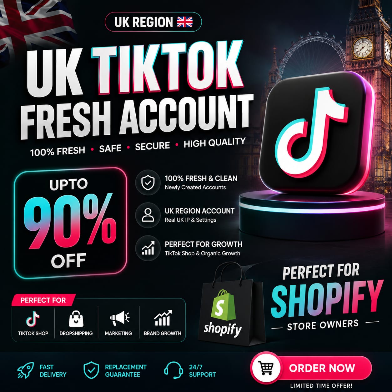 Fresh UK TikTok Account 🇬🇧